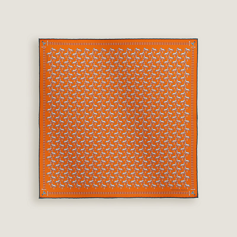 エルメスポケットチーフ、サーモンピンク 中古・古着通販】HERMES (エルメス) シルクポケットチーフ